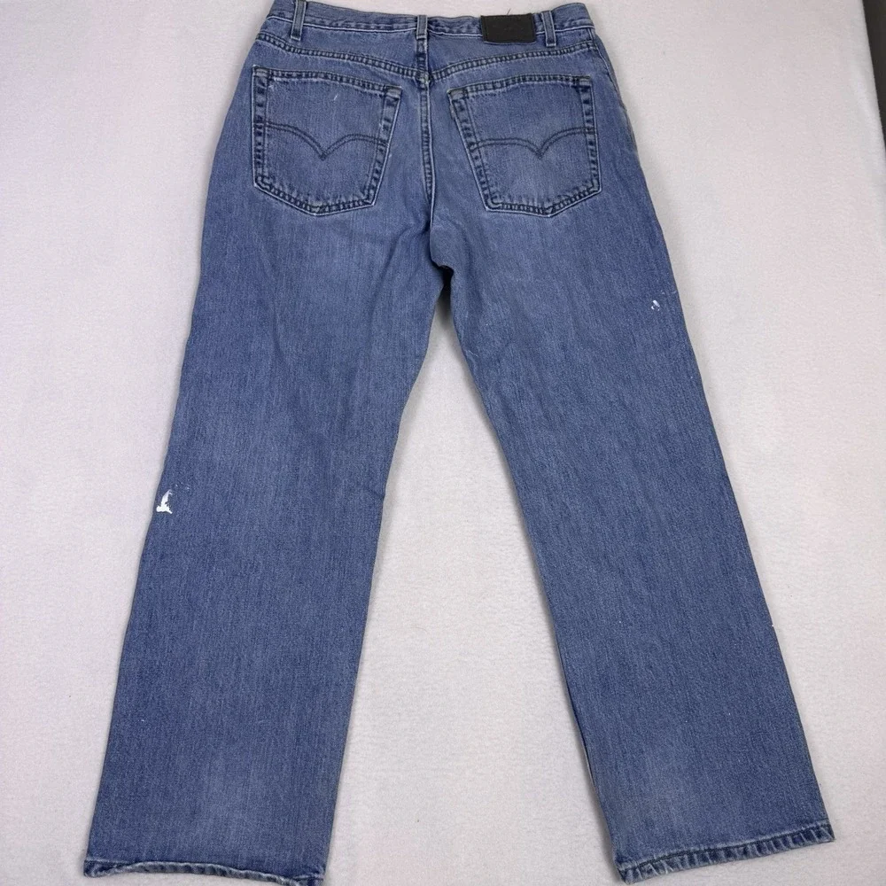 Vintage 1999 Levi's SilverTab‎ Straight Loose 33x30 Paint Splatter USA Skater